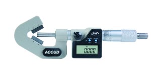 ACCUD 334-55 digital v-anvil micrometer IP65 5 flutes 108°