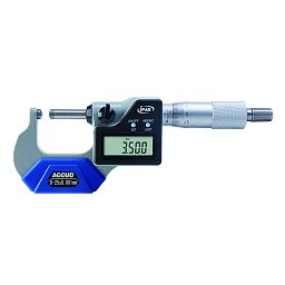 Obrázek pro produkt ACCUD 331-001-01 DIGITAL SPHERICAL MICROMETER, 0-25mm/0-1" ANVIL TUBE spherical anvil, flat spindle tip IP65 (0.001mm/0.00005")