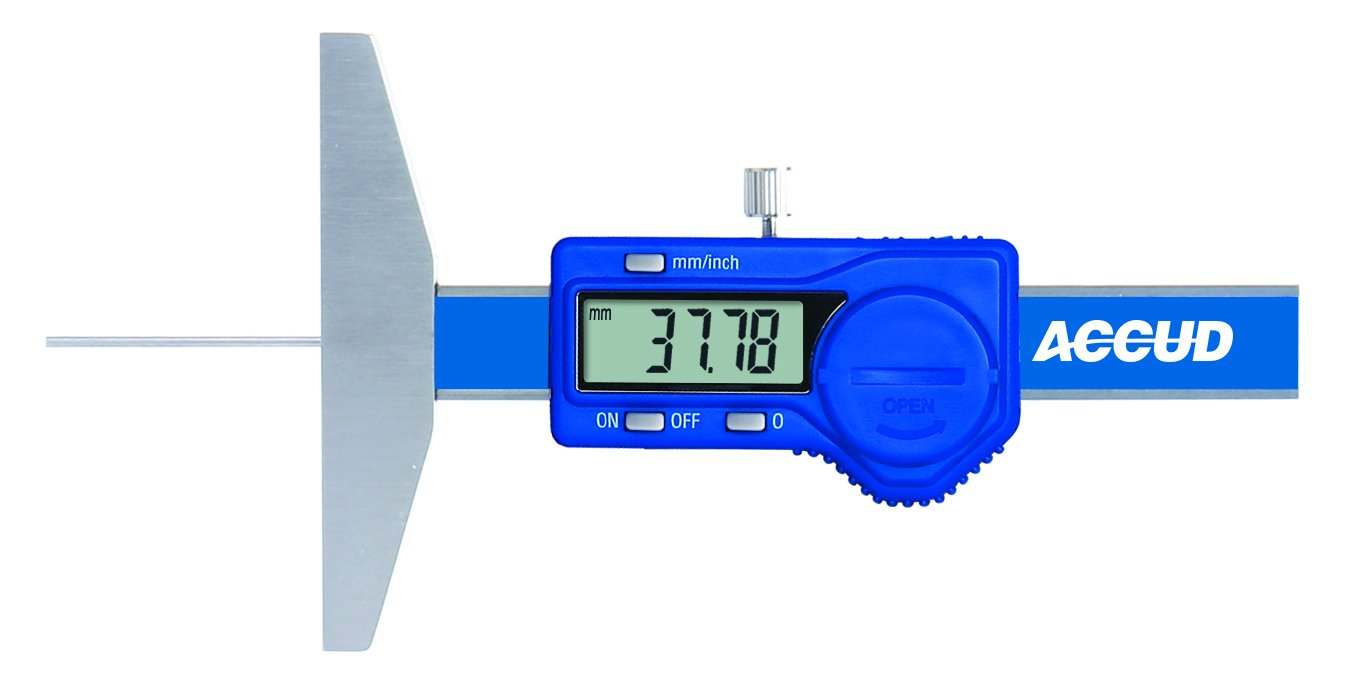 ACCUD 194 digital depth caliper with round depth bar | Accud EU