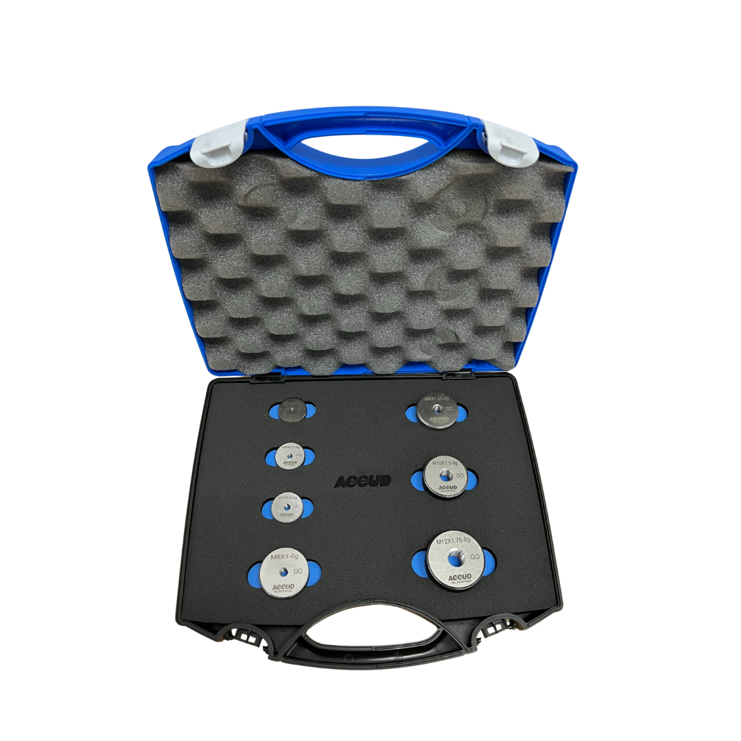 ACCUD 532 thread ring gauge set M3–M12, 7-piece (GO / good) | Accud EU