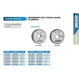 Obrázek pro produkt ACCUD 536-0750-14NPSM WHITWORTH PIPE THREAD RING GAUGE (G SERIES), NOGO / 3/4-14NPSM