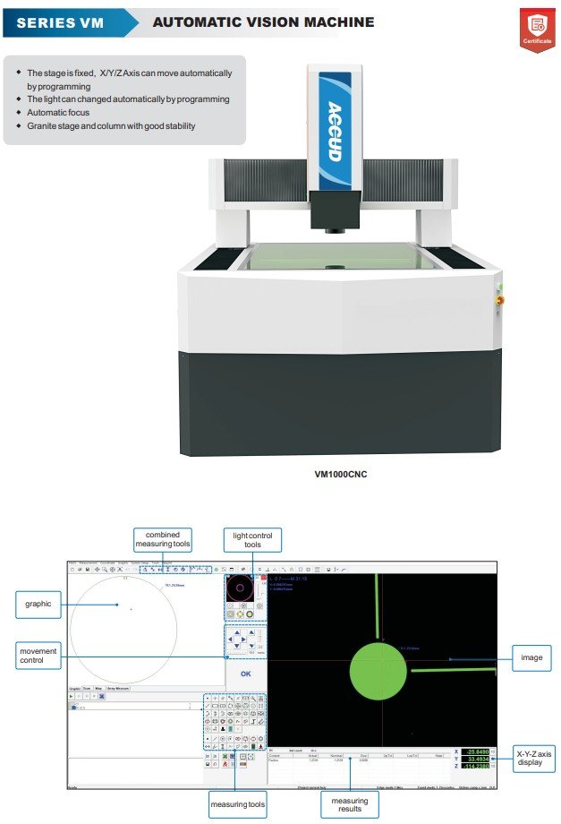 Obrázek produktu ACCUD VM1000CNC AUTOMATIC VISION MACHINE 1000x800mm 2 Obrázek produktu ACCUD VM1000CNC AUTOMATIC VISION MACHINE 1000x800mm 2